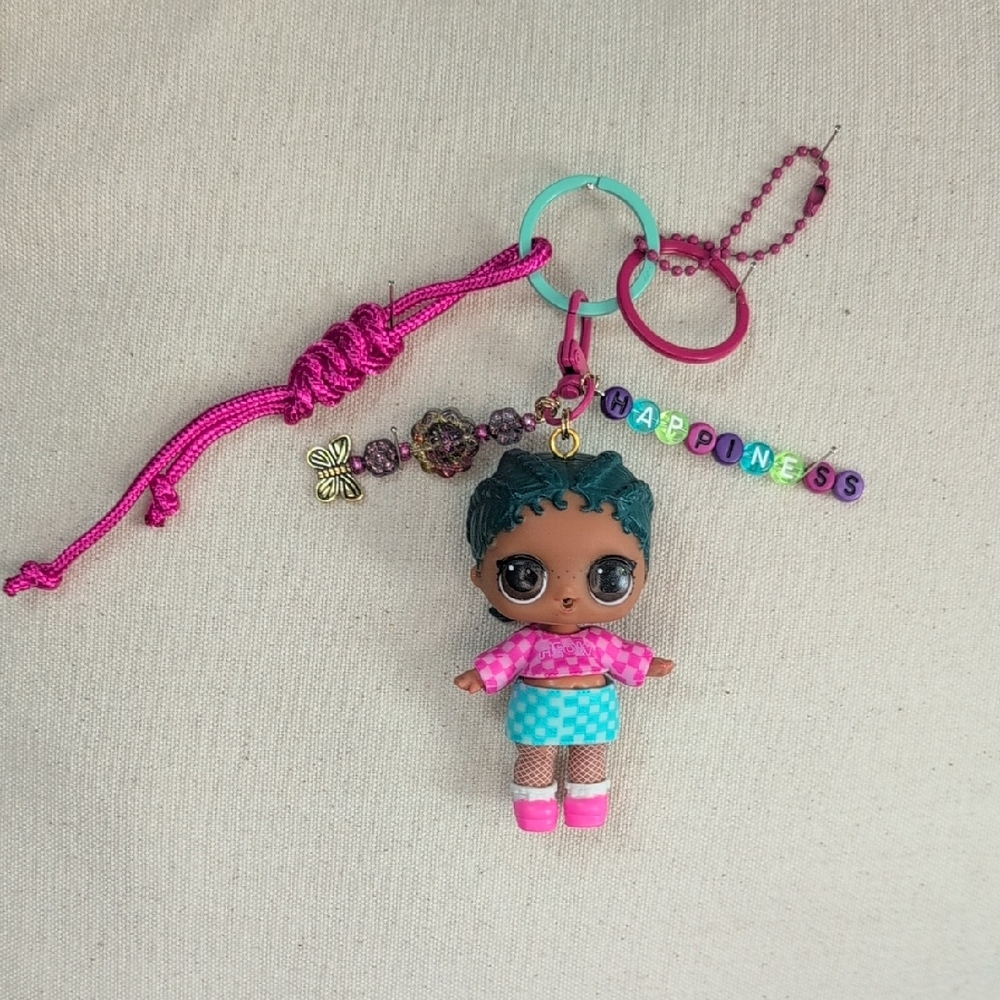 Lol Surprise Upcycled Coconut QT with Fashion Outfit Handmade Bag Charm Keychain